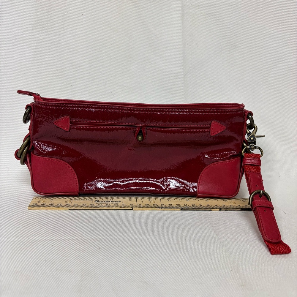 Donald J. Pliner Red Leather Wristlet Clutch